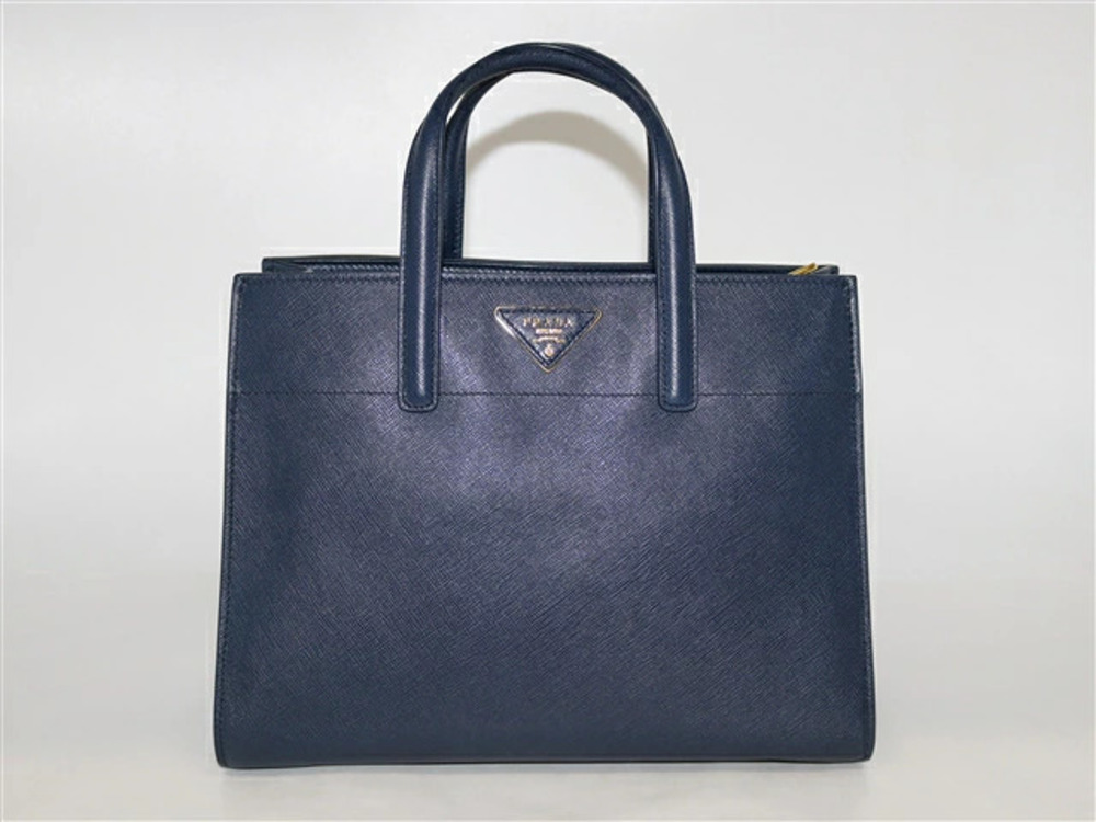 Prada handbag Saffiano leather Navy Blue